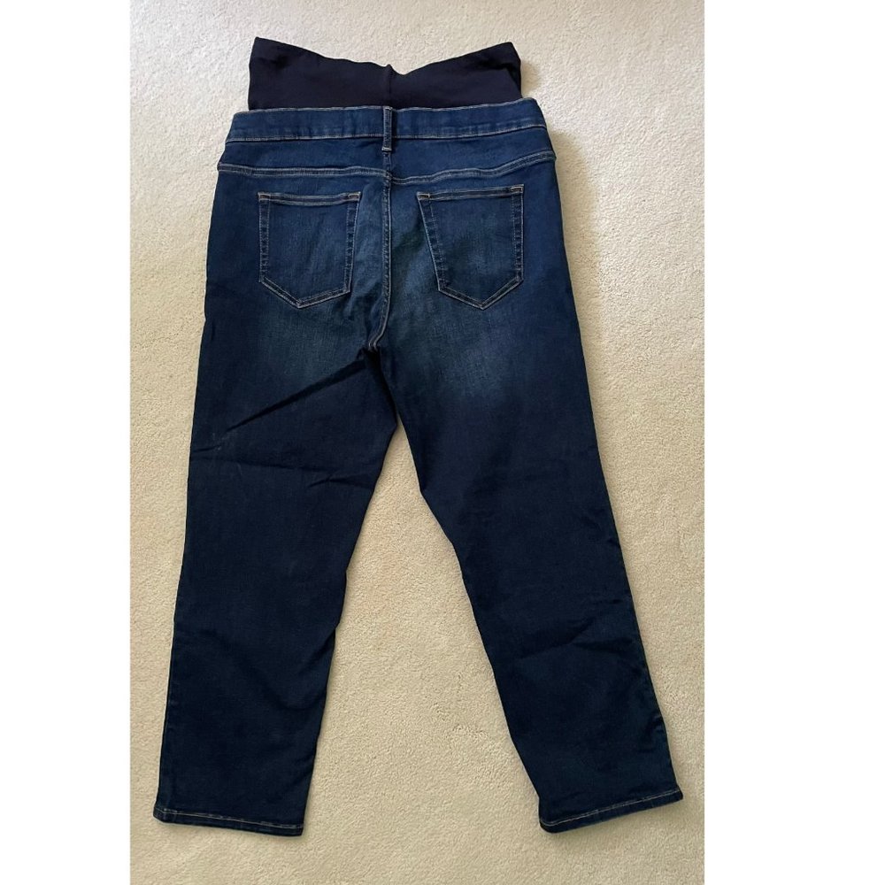 GAP Maternity True Waistband Full Panel Cheeky Straight Jeans Dark Wash Size 30R - Picture 3 of 7